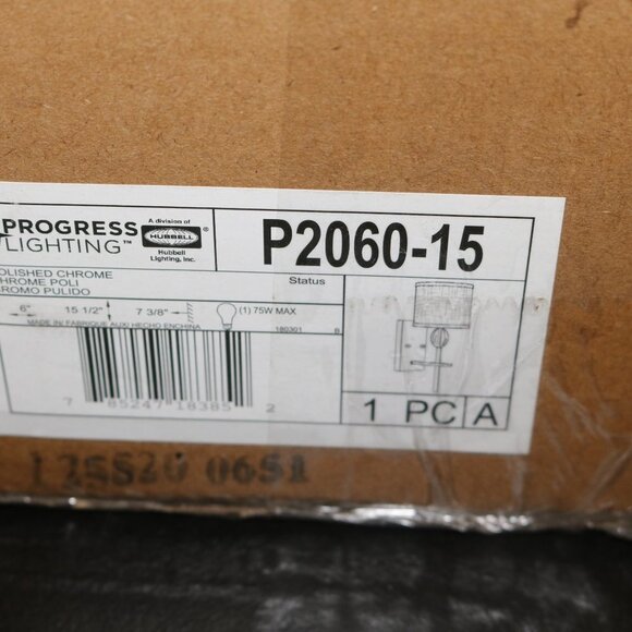 Progress Lighting polished chrome wall mount sconce new open box - Picture 1 of 11